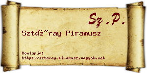 Sztáray Piramusz névjegykártya